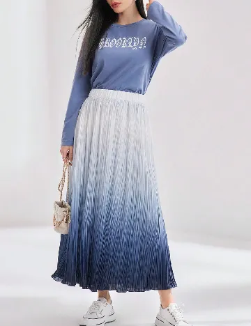 Compleu SHEIN, alb/albastru Albastru