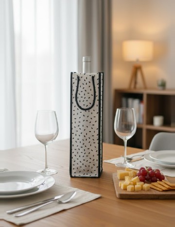 Punga cadou pentru sticla W&O Products, alb/negru