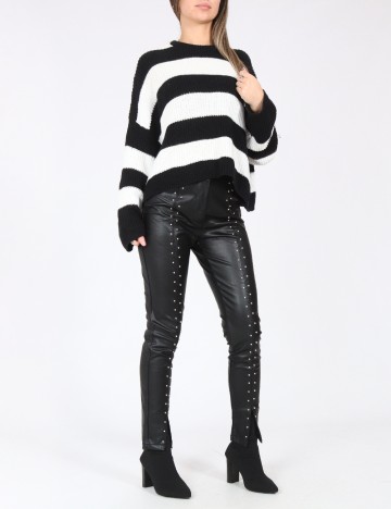 Pulover Bershka, alb/negru