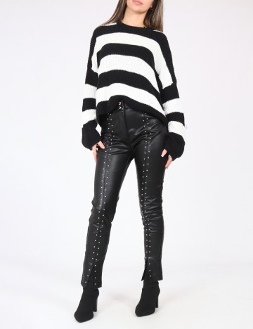 Pulover Bershka, alb/negru