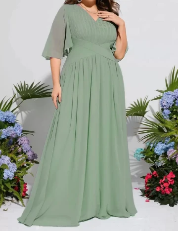 Rochie lunga SHEIN CURVE, verde Verde