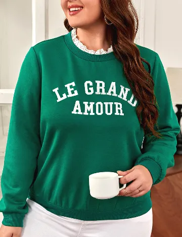 Bluza SHEIN CURVE, verde Verde