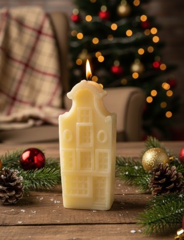 Lumanare decorativa, ecru