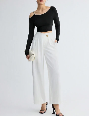 Pantaloni SHEIN, alb