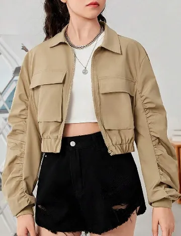 Jacheta SHEIN CURVE, crem