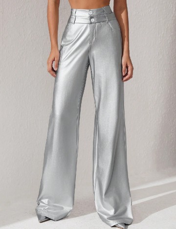Pantaloni SHEIN, argintiu