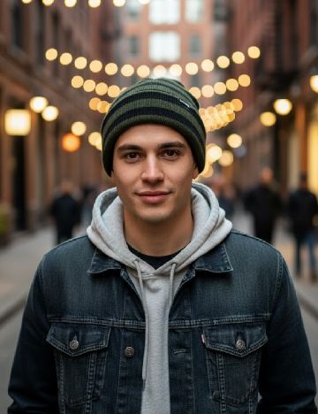 Caciula Pull&Bear, verde/negru