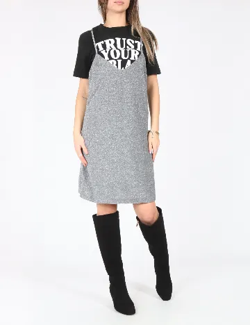 Rochie scurta Zara, negru/argintiu