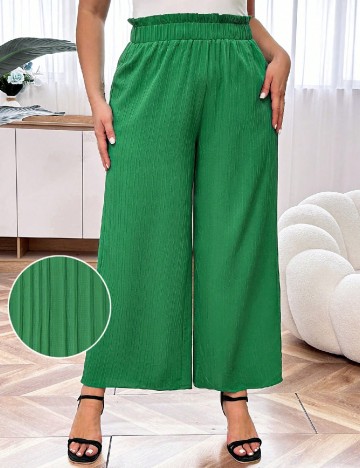 Pantaloni SHEIN CURVE, verde