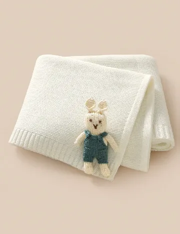 Patura pentru bebelusi Shein Kids, ecru