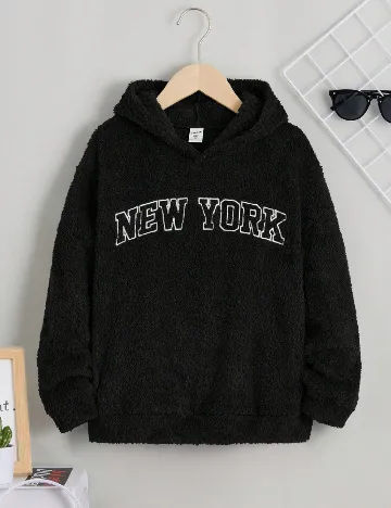 Hanorac Shein Kids, negru Negru