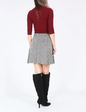 Fusta Bershka, negru/alb Negru