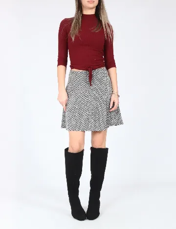 Fusta Bershka, negru/alb Negru