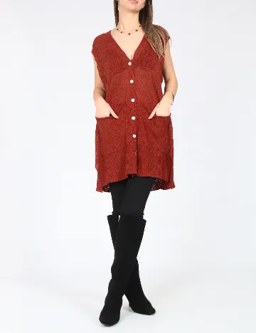 Vesta oversize Zara, caramiziu Rosu