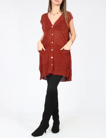 Vesta oversize Zara, caramiziu Rosu