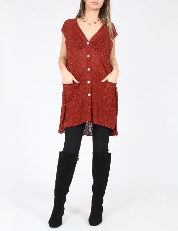 Vesta oversize Zara, caramiziu