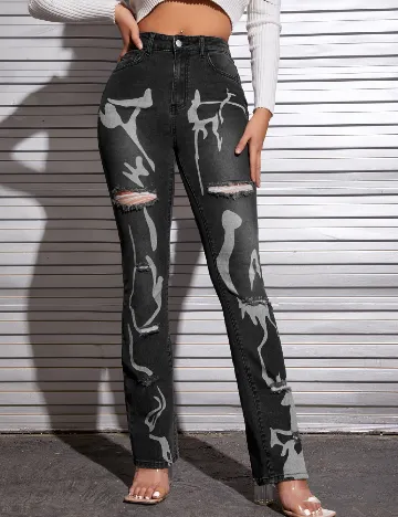 Blugi SHEIN, negru/gri