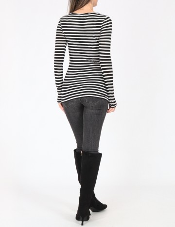 Bluza Pull&Bear, alb/negru