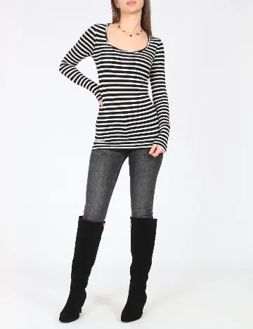 Bluza Pull&Bear, alb/negru