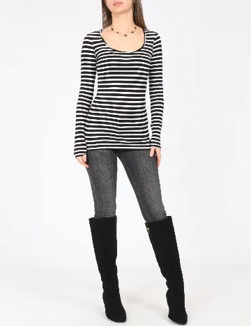 Bluza Pull&Bear, alb/negru