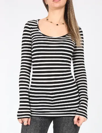 Bluza Pull&Bear, alb/negru