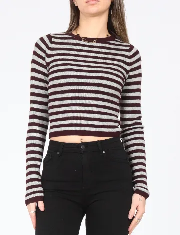 Bluza Pull&Bear, gri/pruna