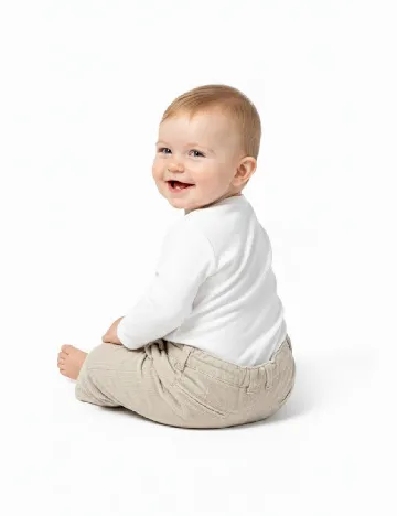 Pantaloni Zara, crem