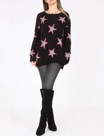 Pulover Bershka, negru Negru