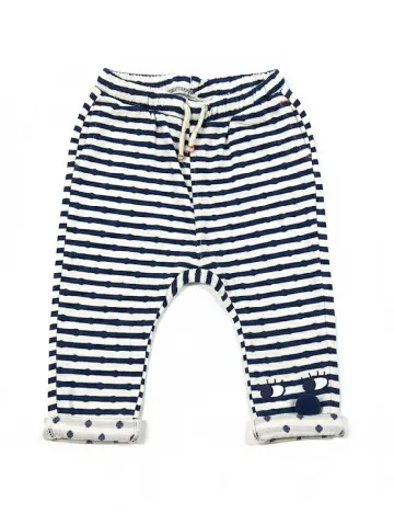 Pantaloni Zara, alb/albastru