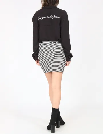 Fusta Pull&Bear, alb/negru