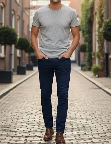 Pantaloni Bershka, bleumarin Albastru