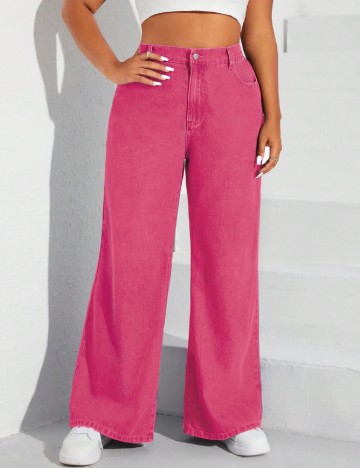 Blugi SHEIN CURVE, roz