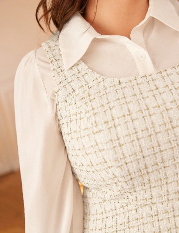 Rochie scurta SHEIN CURVE, ecru