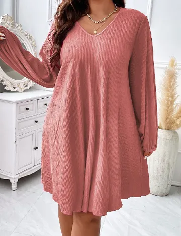 Rochie scurta SHEIN CURVE, roz pudra