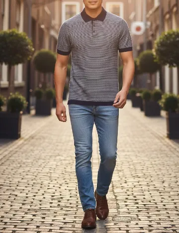 Tricou Zara, bleumarin/alb Albastru