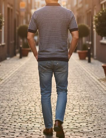 Tricou Zara, bleumarin/alb