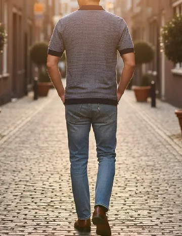 Tricou Zara, bleumarin/alb Albastru