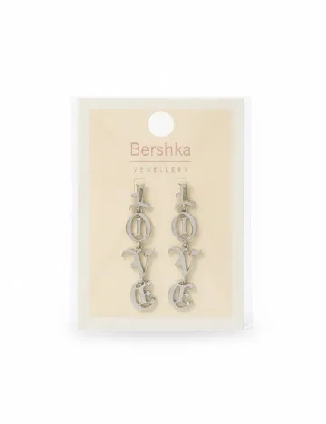 Cercei Bershka, argintiu