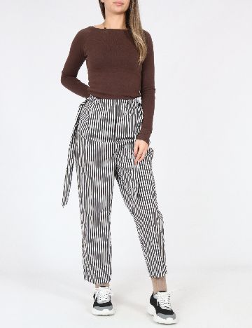 Pantaloni Zara, negru/alb