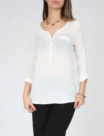 Bluza Bershka, alb Alb