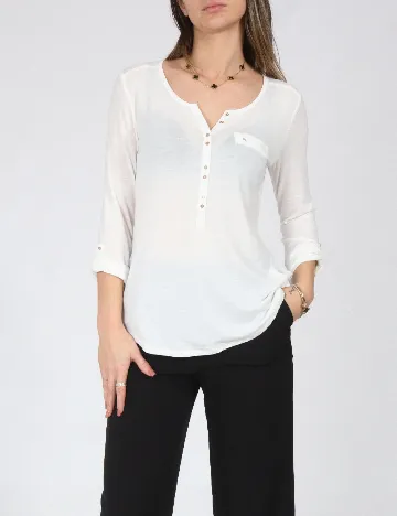 Bluza Bershka, alb Alb