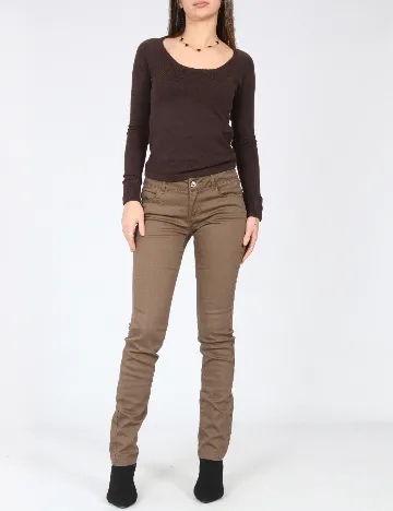 Pantaloni Zara, maro