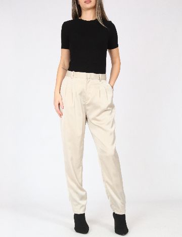 Pantaloni Zara, crem