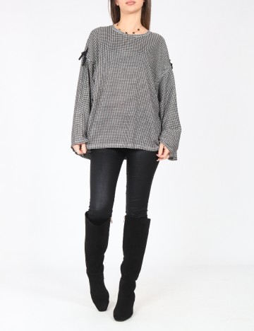 Bluza Oversize Zara, alb/negru