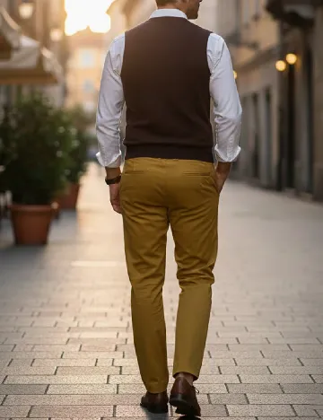 Pantaloni Zara, mustar Galben