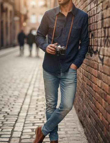 Camasa Bershka, bleumarin