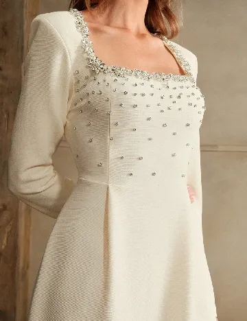 Rochie scurta Anewsta, crem