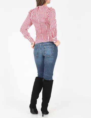 Bluza Bershka, rosu/alb Rosu