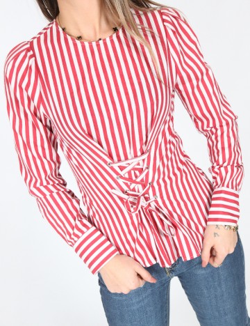 Bluza Bershka, rosu/alb