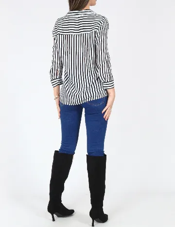 Bluza Bershka, alb/negru Alb